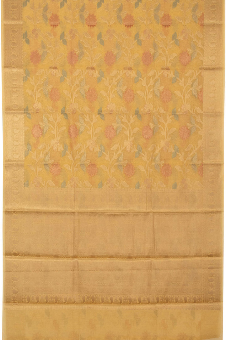 Golden Yellow Handloom Banarasi Cotton Saree- Avishya