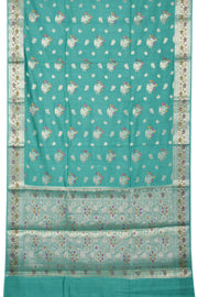 Arctic Blue Handloom Banarasi Chiniya Silk Saree 10065482