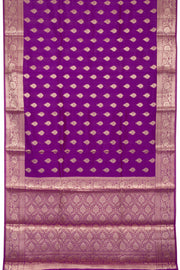Violet Handloom Banarasi Chiniya Silk Saree 10065486