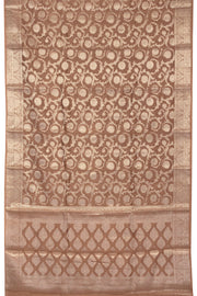 Tortilla Brown Handloom Banarasi Chiniya Silk Saree 10065487