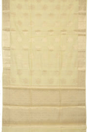 Cream Handloom Banarasi Chiniya Silk Saree 10065488