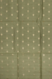 Sage green Banarasi Silk 3-Piece Salwar Suit Material-Avishya