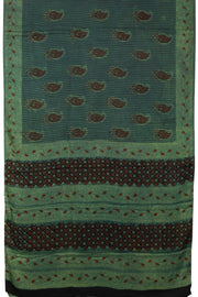 Blue Vanaspathi Hand block Printed Modal Silk Cotton Saree - Avishya