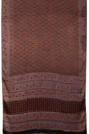 Brown Vanaspathi Hand block Printed Modal Silk Cotton Saree - Avishya