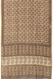 Cream Vanaspathi Hand block Printed Silk Cotton Saree - Avishya