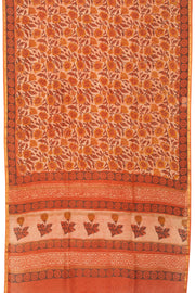 Orange Vanaspathi Hand block Printed Silk Cotton Saree - Avishya