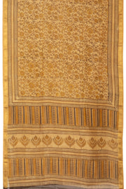 Beige Vanaspathi Hand block Printed Silk Cotton saree - Avishya
