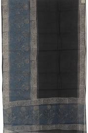 Black Vanaspathi Hand block Printed Kota Cotton saree - Avishya