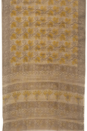 Beige Vanaspathi Hand block Printed Kota Cotton saree - Avishya