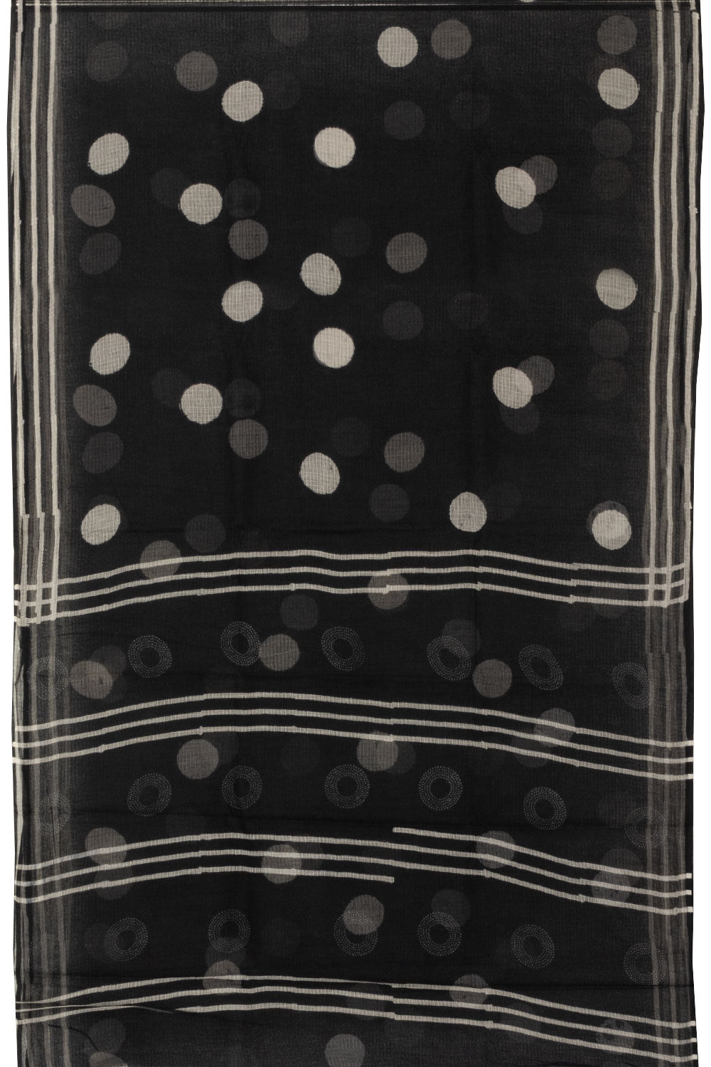 Black Vanaspathi Hand block Printed Kota Cotton saree - Avishya
