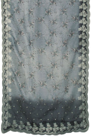 Grey Embroidered Organza Saree - Avishya