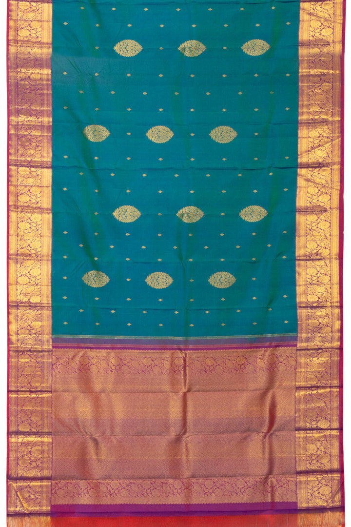 Dual Tone Blue Bridal Kanjivaram Silk Saree - Avishya