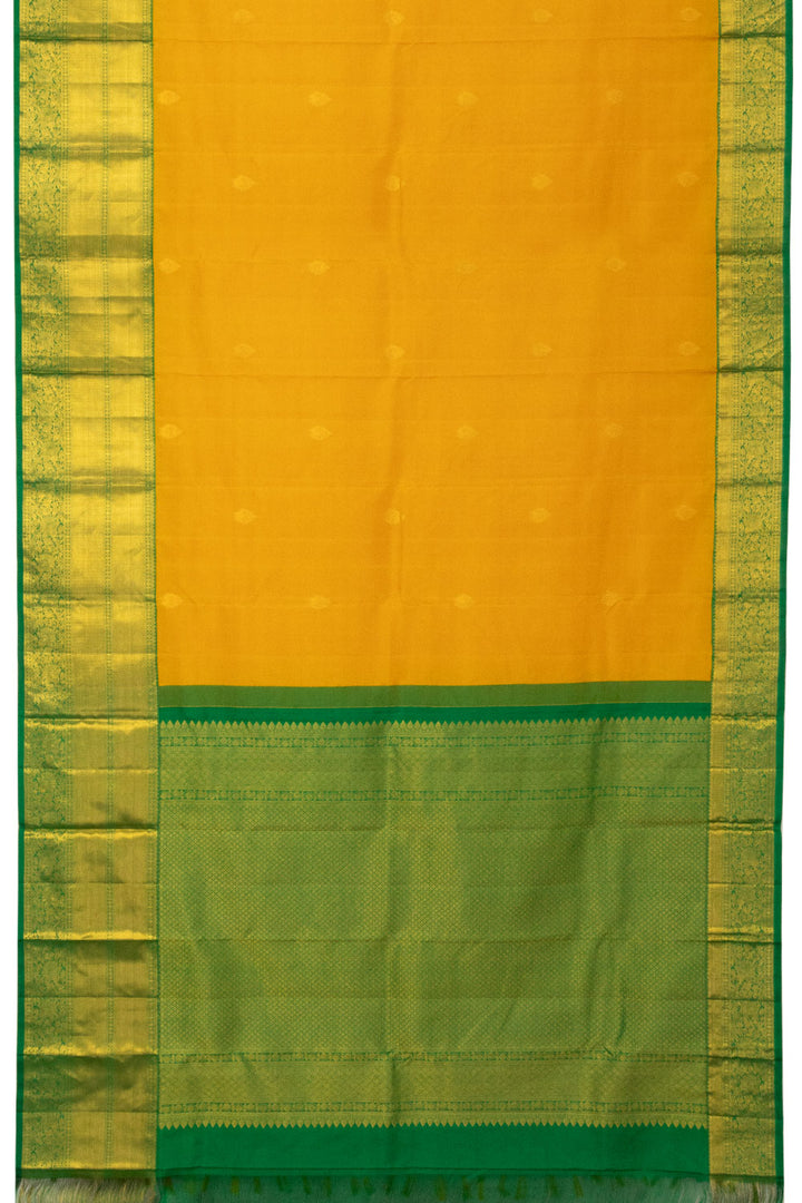 Amber Yellow Bridal Korvai Kanjivaram Silk Saree - Avishya