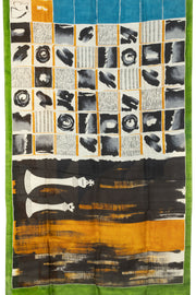 Off White Mulberry Hand Painted Silk Saree - Avishya