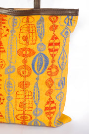Yellow Kantha Embroidery Tote Bag - Avishya