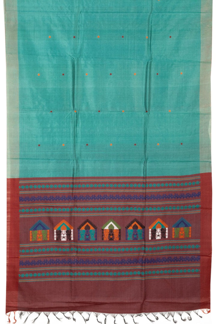 Artic Blue Handloom Kosa Silk saree - Avishya