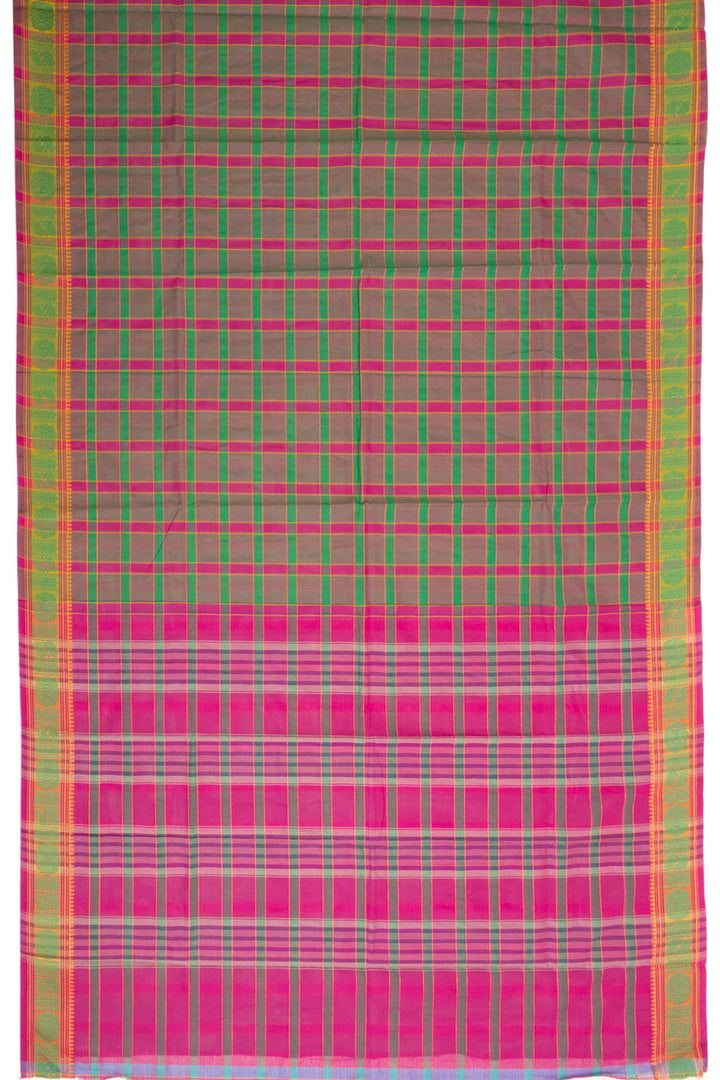 Pink Handloom Chettinad Cotton Saree - Avishya