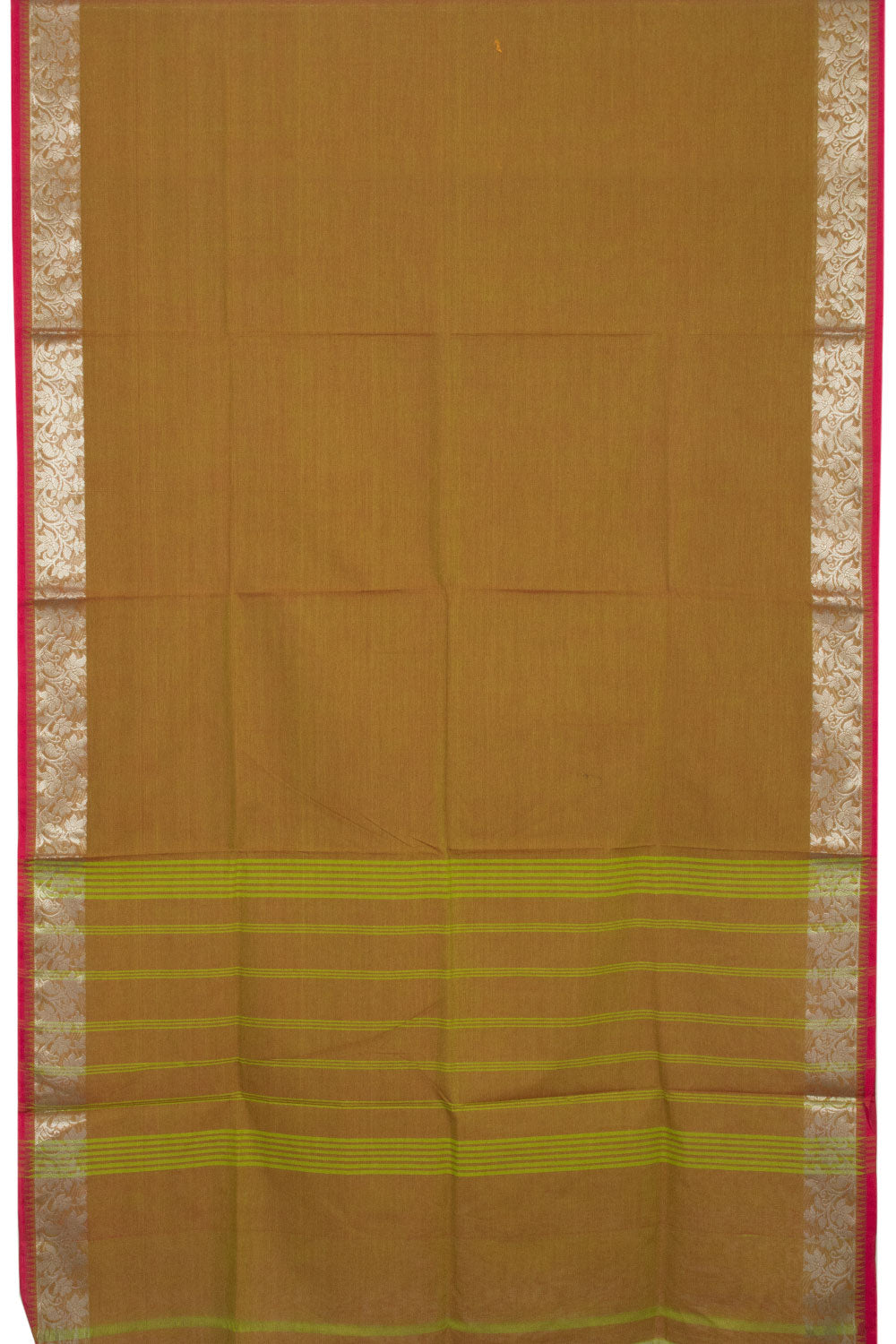 Olive Green Handloom Chettinad Cotton Saree - Avishya