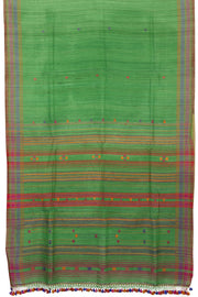 Green Handloom Bhujodi Tussar Cotton Saree - Avishya
