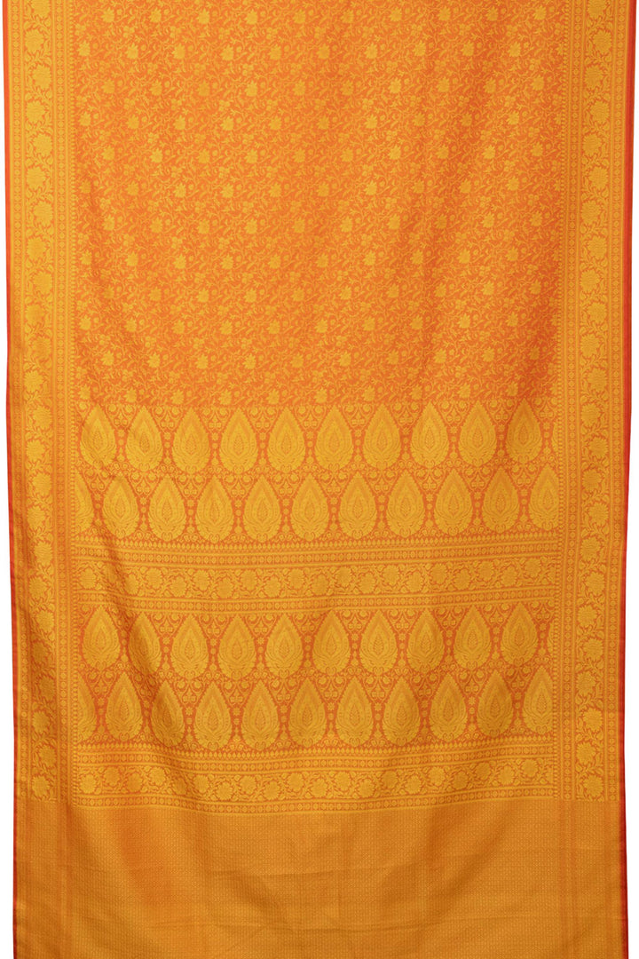 Fire Yellow Handloom Himro Silk Saree -Avishya