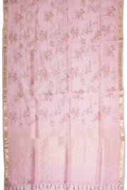 Pink Embroidered Pure Silk Organza Saree - Avishya