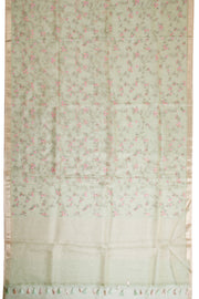 Green Embroidered Pure Silk Organza Saree - Avishya