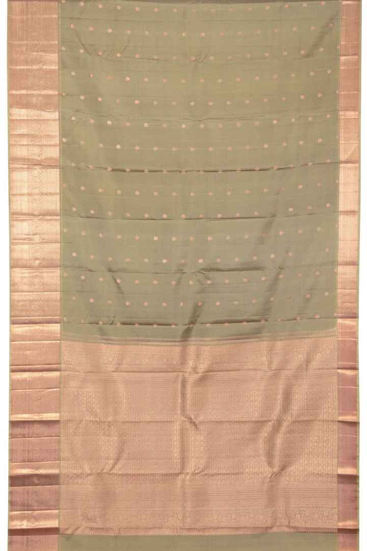 Dark Olive Green Handloom Kanjivaram Silk Saree - Avishya