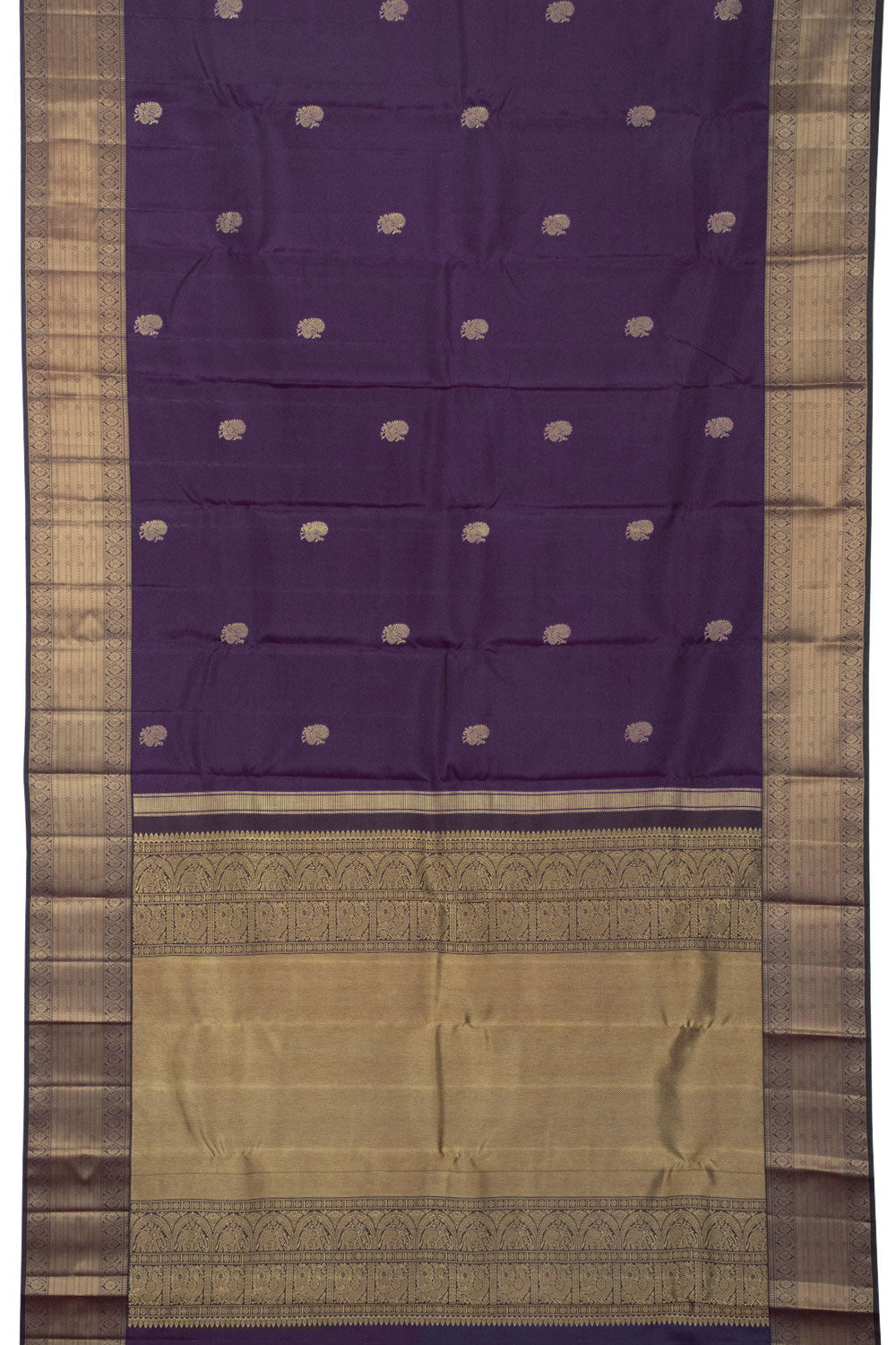 Purple Threadwork Kanjivaram Silk Saree 10065794