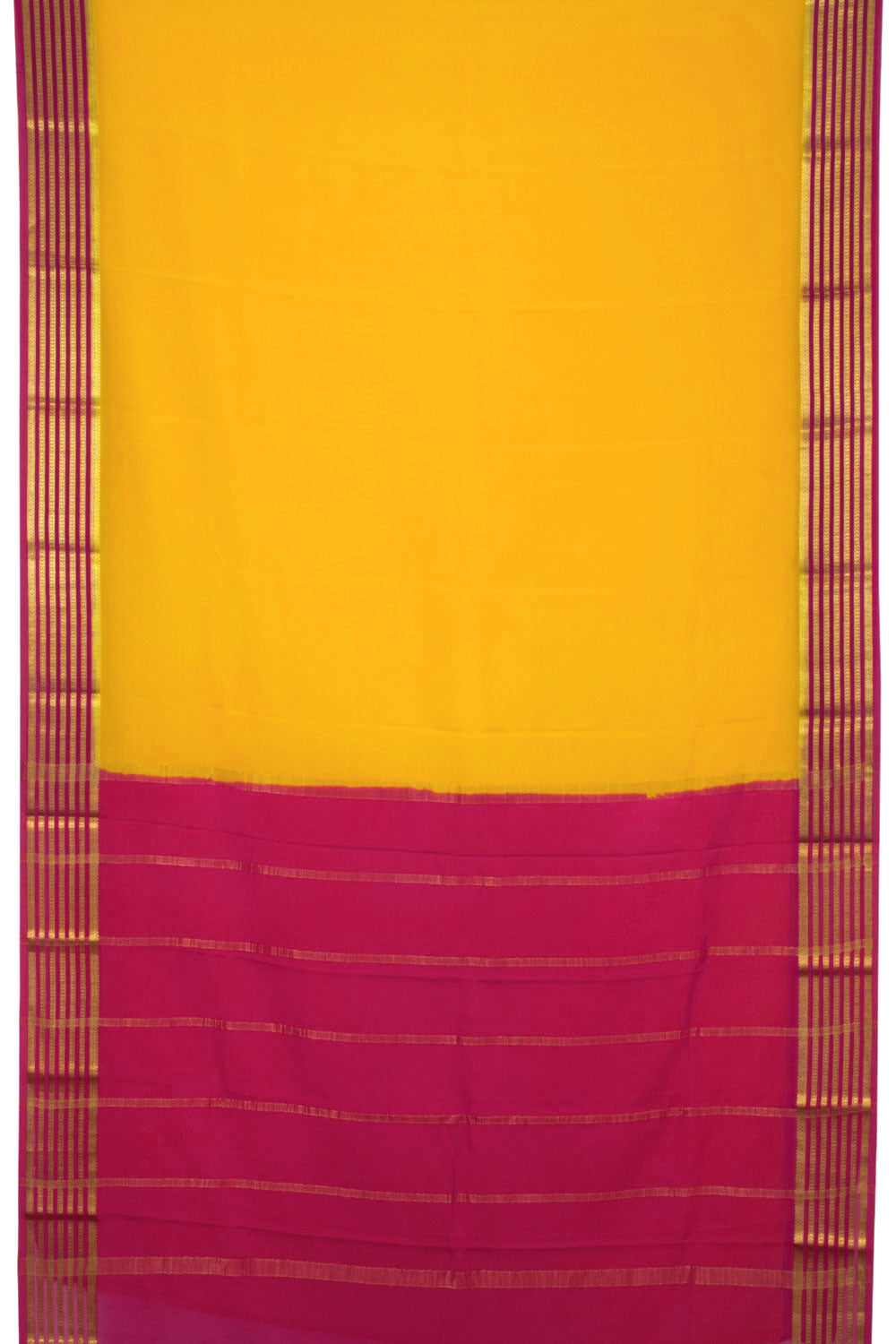 Yellow Mysore Crepe Silk Saree - Avishya