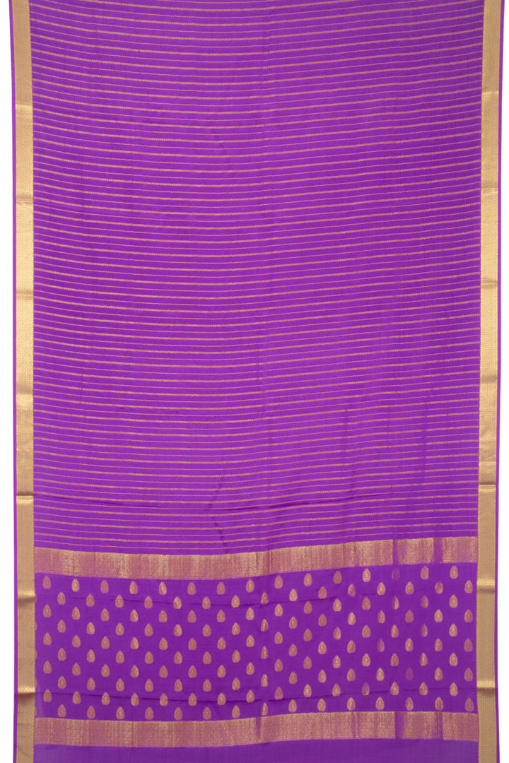 Bright Purple Mysore Crepe Silk Saree - Avishya