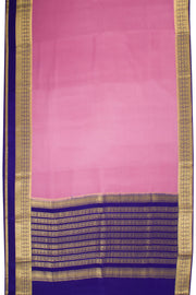 Rose Petal Pink Mysore Crepe Silk Saree With Zari Border 10076671