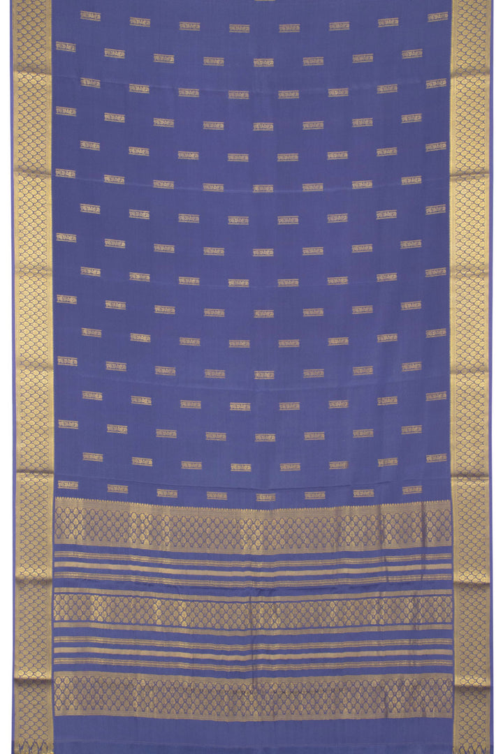 Steel Blue Mysore Crepe Silk Saree - Avishya