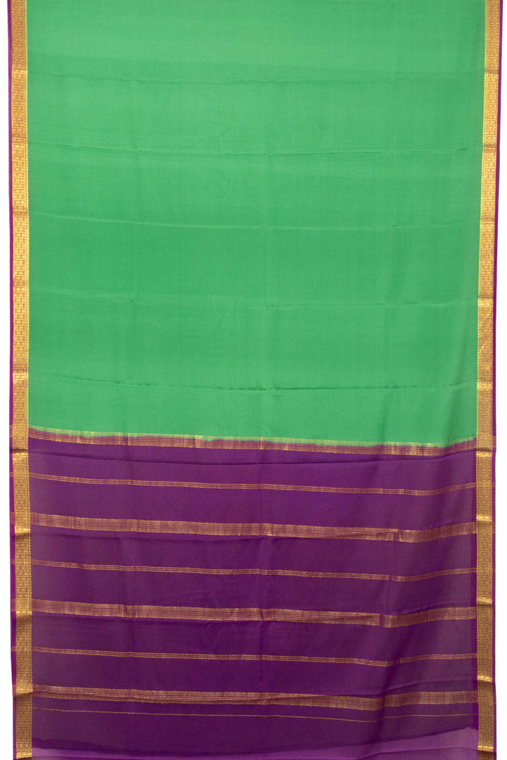 Green Mysore Crepe Silk Saree - Avishya