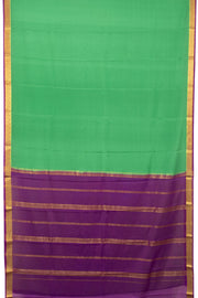 Evergreen Charm Green Mysore Crepe Silk Saree With Zari Border 10076676