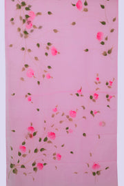 Pink Hand Painted Organza Saree - Avishya