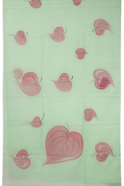 Green Hand Painted Organza Saree - Avishya