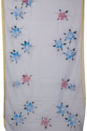 Blue Hand Painted Organza Saree - Avishya