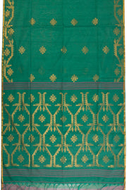 Green Handloom Jamdani Silk Cotton Saree 10065948 - Avishya
