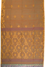 Brown Handloom Jamdani Silk Cotton Saree 10065949 - Avishya