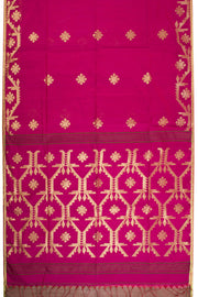 Pink Handloom Jamdani Silk Cotton Saree 10065950 - Avishya