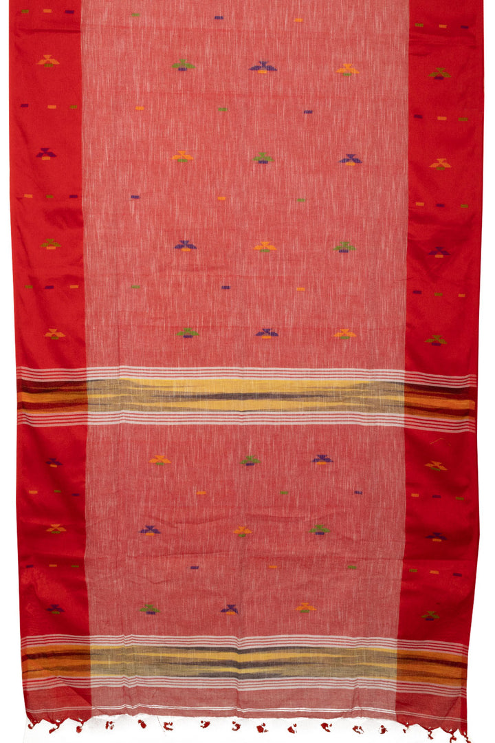 Red Jamdani Cotton saree- Avishya