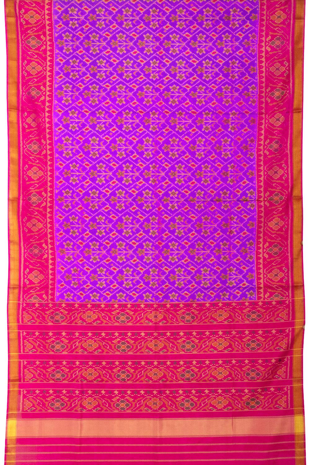 Purple Handloom Patola Ikat Silk Saree 10066018