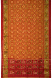 Orange Handloom Patola Ikat Silk Saree 10066019