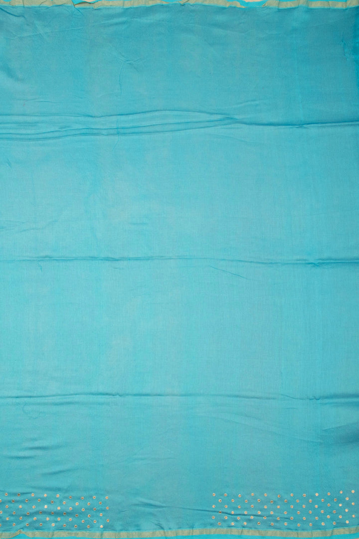 Dual Shade Blue Handwoven Chanderi Silk Cotton Saree 10066023