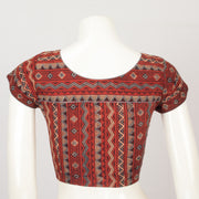 Red Handcrafted Ajrakh Printed Cotton Blouse - Avishya