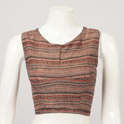 Brown Ajrakh Printed Cotton Blouse - Avishya