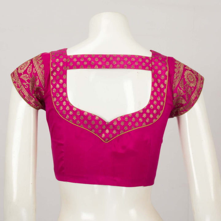 Pink Banarasi Silk Cotton Blouse - Avishya