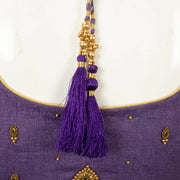 Purple Aari Embroidered Tussar Silk  Blouse 10077714