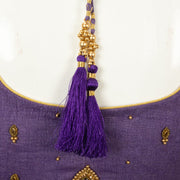 Purple Aari Embroidered Tussar Silk  Blouse 10077760