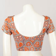 Grey Handcrafted Printed Mashru Blouse - Avishya